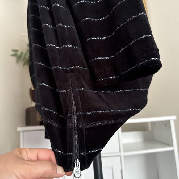 Talbots Women's Sweater Striped Velour Metallic Long Sleeve Sz L Cowl Neck - Picture 14 of 16